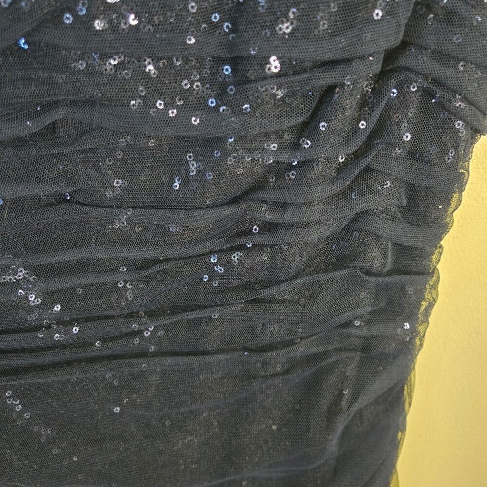 Lauren Ralph Lauren Evening Menu Sequin Tulle Ruched Wiggle Dress Size 12 - Picture 6 of 6